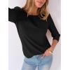 image:imageANRABESS Womens Tops 34 Sleeve Dressy Casual Blouses with Buttons Summer Eyelet Business Shirts Tunics 2026 Spring ClothesBlack