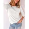 image:imageANRABESS Womens Tops 34 Sleeve Dressy Casual Blouses with Buttons Summer Eyelet Business Shirts Tunics 2026 Spring ClothesCream White