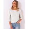 image:imageANRABESS Womens Tops 34 Sleeve Dressy Casual Blouses with Buttons Summer Eyelet Business Shirts Tunics 2026 Spring ClothesCream White