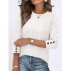 image:imageANRABESS Womens Tops 34 Sleeve Dressy Casual Blouses with Buttons Summer Eyelet Business Shirts Tunics 2026 Spring ClothesCream White