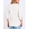 image:imageANRABESS Womens Tops 34 Sleeve Dressy Casual Blouses with Buttons Summer Eyelet Business Shirts Tunics 2026 Spring ClothesCream White