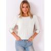 image:imageANRABESS Womens Tops 34 Sleeve Dressy Casual Blouses with Buttons Summer Eyelet Business Shirts Tunics 2026 Spring ClothesCream White