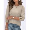 image:imageANRABESS Womens Tops 34 Sleeve Dressy Casual Blouses with Buttons Summer Eyelet Business Shirts Tunics 2026 Spring ClothesKhaki