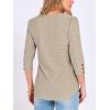 image:imageANRABESS Womens Tops 34 Sleeve Dressy Casual Blouses with Buttons Summer Eyelet Business Shirts Tunics 2026 Spring ClothesKhaki