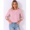 image:imageANRABESS Womens Tops 34 Sleeve Dressy Casual Blouses with Buttons Summer Eyelet Business Shirts Tunics 2026 Spring ClothesPink White Dot