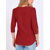 image:imageANRABESS Womens Tops 34 Sleeve Dressy Casual Blouses with Buttons Summer Eyelet Business Shirts Tunics 2026 Spring ClothesRed