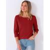 image:imageANRABESS Womens Tops 34 Sleeve Dressy Casual Blouses with Buttons Summer Eyelet Business Shirts Tunics 2026 Spring ClothesRed