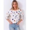 image:imageANRABESS Womens Tops 34 Sleeve Dressy Casual Blouses with Buttons Summer Eyelet Business Shirts Tunics 2026 Spring ClothesWhite Colorful Floral