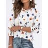 image:imageANRABESS Womens Tops 34 Sleeve Dressy Casual Blouses with Buttons Summer Eyelet Business Shirts Tunics 2026 Spring ClothesWhite Colorful Floral