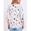 image:imageANRABESS Womens Tops 34 Sleeve Dressy Casual Blouses with Buttons Summer Eyelet Business Shirts Tunics 2026 Spring ClothesWhite Colorful Floral