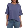 image:imageANRABESS Womens Tops Oversized T Shirts Short Sleeve Crewneck Summer Casual Loose Basic Tee Shirt 2026 Trendy Fashion ClothesBlue Gray