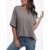 image:imageANRABESS Womens Tops Oversized T Shirts Short Sleeve Crewneck Summer Casual Loose Basic Tee Shirt 2026 Trendy Fashion ClothesBrown