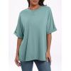 image:imageANRABESS Womens Tops Oversized T Shirts Short Sleeve Crewneck Summer Casual Loose Basic Tee Shirt 2026 Trendy Fashion ClothesCadet Blue