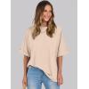 image:imageANRABESS Womens Tops Oversized T Shirts Short Sleeve Crewneck Summer Casual Loose Basic Tee Shirt 2026 Trendy Fashion ClothesCream