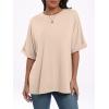 image:imageANRABESS Womens Tops Oversized T Shirts Short Sleeve Crewneck Summer Casual Loose Basic Tee Shirt 2026 Trendy Fashion ClothesCream