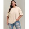 image:imageANRABESS Womens Tops Oversized T Shirts Short Sleeve Crewneck Summer Casual Loose Basic Tee Shirt 2026 Trendy Fashion ClothesCream