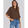 image:imageANRABESS Womens Tops Oversized T Shirts Short Sleeve Crewneck Summer Casual Loose Basic Tee Shirt 2026 Trendy Fashion ClothesDark Brown