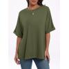 image:imageANRABESS Womens Tops Oversized T Shirts Short Sleeve Crewneck Summer Casual Loose Basic Tee Shirt 2026 Trendy Fashion ClothesOlive Green