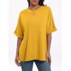 image:imageANRABESS Womens Tops Oversized T Shirts Short Sleeve Crewneck Summer Casual Loose Basic Tee Shirt 2026 Trendy Fashion ClothesYellow
