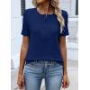 image:imageANRABESS Womens Tops Short Sleeve Henley Shirts Dressy Casual Blouse Summer Cute Tshirt 2026 Spring Lightweight Tunic SweaterDeep Blue