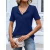 image:imageANRABESS Womens Tops Short Sleeve Henley Shirts Dressy Casual Blouse Summer Cute Tshirt 2026 Spring Lightweight Tunic SweaterDeep Blue