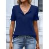 image:imageANRABESS Womens Tops Short Sleeve Henley Shirts Dressy Casual Blouse Summer Cute Tshirt 2026 Spring Lightweight Tunic SweaterDeep Blue