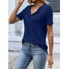 image:imageANRABESS Womens Tops Short Sleeve Henley Shirts Dressy Casual Blouse Summer Cute Tshirt 2026 Spring Lightweight Tunic SweaterDeep Blue