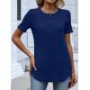 image:imageANRABESS Womens Tops Short Sleeve Henley Shirts Dressy Casual Blouse Summer Cute Tshirt 2026 Spring Lightweight Tunic SweaterDeep Blue