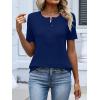 image:imageANRABESS Womens Tops Short Sleeve Henley Shirts Dressy Casual Blouse Summer Cute Tshirt 2026 Spring Lightweight Tunic SweaterDeep Blue