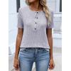 image:imageANRABESS Womens Tops Short Sleeve Henley Shirts Dressy Casual Blouse Summer Cute Tshirt 2026 Spring Lightweight Tunic SweaterGrey