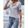 image:imageANRABESS Womens Tops Short Sleeve Henley Shirts Dressy Casual Blouse Summer Cute Tshirt 2026 Spring Lightweight Tunic SweaterGrey