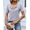 image:imageANRABESS Womens Tops Short Sleeve Henley Shirts Dressy Casual Blouse Summer Cute Tshirt 2026 Spring Lightweight Tunic SweaterGrey