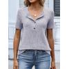 image:imageANRABESS Womens Tops Short Sleeve Henley Shirts Dressy Casual Blouse Summer Cute Tshirt 2026 Spring Lightweight Tunic SweaterGrey