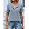 image:imageANRABESS Womens Tops Short Sleeve Henley Shirts Dressy Casual Blouse Summer Cute Tshirt 2026 Spring Lightweight Tunic SweaterLight Blue