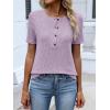image:imageANRABESS Womens Tops Short Sleeve Henley Shirts Dressy Casual Blouse Summer Cute Tshirt 2026 Spring Lightweight Tunic SweaterLight Purple