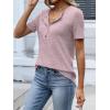 image:imageANRABESS Womens Tops Short Sleeve Henley Shirts Dressy Casual Blouse Summer Cute Tshirt 2026 Spring Lightweight Tunic SweaterPink