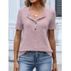 image:imageANRABESS Womens Tops Short Sleeve Henley Shirts Dressy Casual Blouse Summer Cute Tshirt 2026 Spring Lightweight Tunic SweaterPink