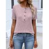 image:imageANRABESS Womens Tops Short Sleeve Henley Shirts Dressy Casual Blouse Summer Cute Tshirt 2026 Spring Lightweight Tunic SweaterPink