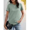 image:imageANRABESS Womens Waffle Knit Tops Short Sleeve Crewneck Shirts Curved Hem Summer Dressy Casual Blouses Spring Fashion ClothingLight Green