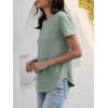 image:imageANRABESS Womens Waffle Knit Tops Short Sleeve Crewneck Shirts Curved Hem Summer Dressy Casual Blouses Spring Fashion ClothingLight Green