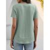 image:imageANRABESS Womens Waffle Knit Tops Short Sleeve Crewneck Shirts Curved Hem Summer Dressy Casual Blouses Spring Fashion ClothingLight Green