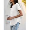 image:imageANRABESS Womens Waffle Knit Tops Short Sleeve Crewneck Shirts Curved Hem Summer Dressy Casual Blouses Spring Fashion ClothingWhite