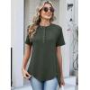 image:imageANRABESS Womens Waffle Knit Tops Summer Short Sleeve Henley Shirts Dressy Casual Blouse 2026 Spring Loose Tunics OutfitsArmy Green
