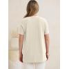 image:imageANRABESS Womens Waffle Knit Tops Summer Short Sleeve Henley Shirts Dressy Casual Blouse 2026 Spring Loose Tunics OutfitsBeige