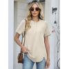 image:imageANRABESS Womens Waffle Knit Tops Summer Short Sleeve Henley Shirts Dressy Casual Blouse 2026 Spring Loose Tunics OutfitsBeige