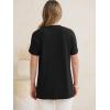 image:imageANRABESS Womens Waffle Knit Tops Summer Short Sleeve Henley Shirts Dressy Casual Blouse 2026 Spring Loose Tunics OutfitsBlack
