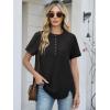 image:imageANRABESS Womens Waffle Knit Tops Summer Short Sleeve Henley Shirts Dressy Casual Blouse 2026 Spring Loose Tunics OutfitsBlack