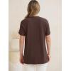 image:imageANRABESS Womens Waffle Knit Tops Summer Short Sleeve Henley Shirts Dressy Casual Blouse 2026 Spring Loose Tunics OutfitsBrown