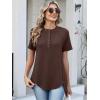 image:imageANRABESS Womens Waffle Knit Tops Summer Short Sleeve Henley Shirts Dressy Casual Blouse 2026 Spring Loose Tunics OutfitsBrown