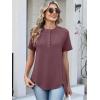 image:imageANRABESS Womens Waffle Knit Tops Summer Short Sleeve Henley Shirts Dressy Casual Blouse 2026 Spring Loose Tunics OutfitsMauve
